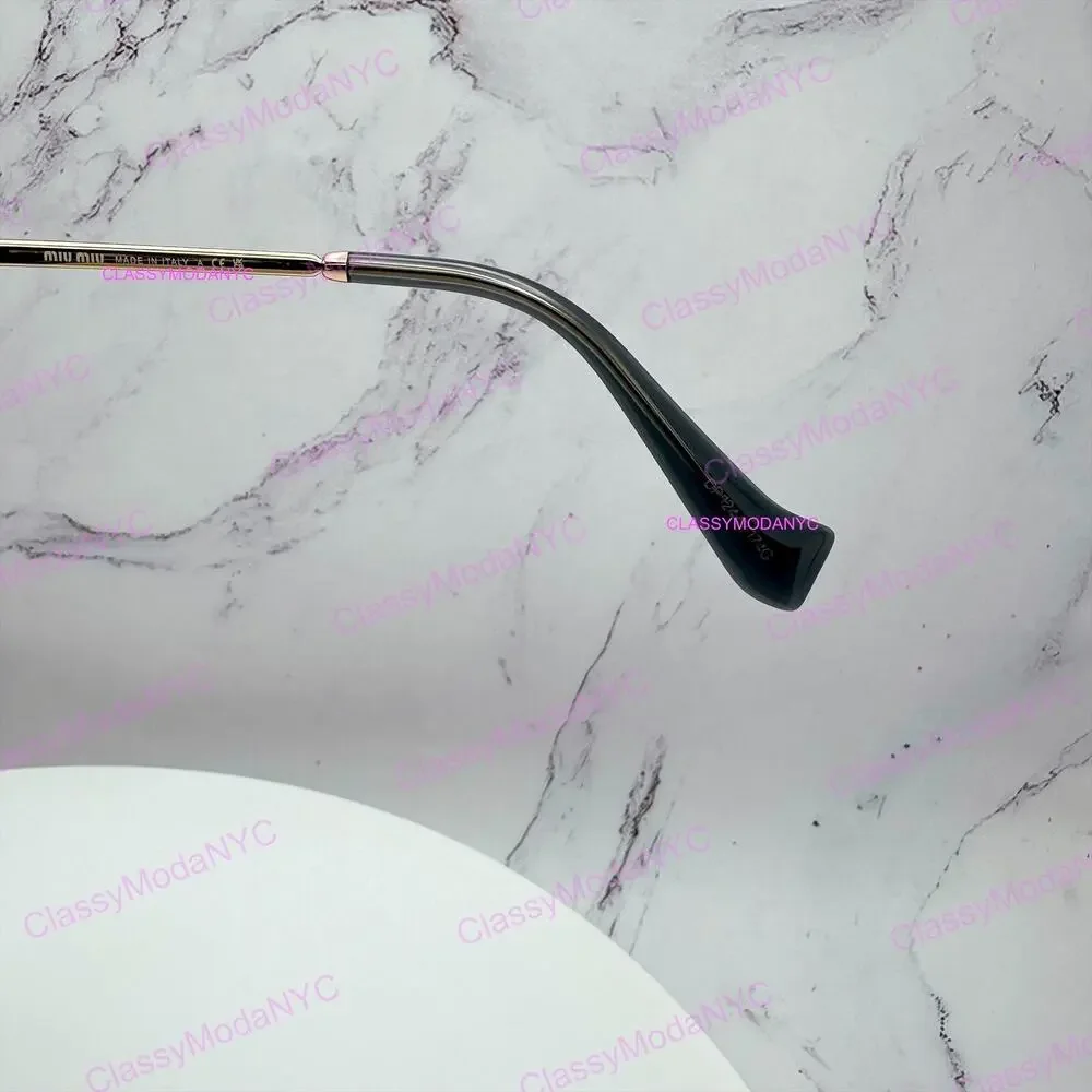 New MIU MIU Sunglasses Gold Rimless Wrap Square Oversized MIU MIU Logo Italy